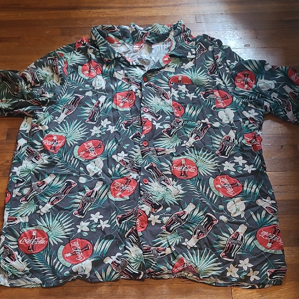 Coca-Cola Tropical Leaf Print Shirt